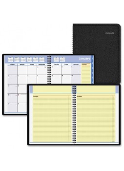 Julian - Monthly - 1 Year - January 2016 till December 2016 1 Month Double Page Layout - 8.25" x 10.88" - Wire Bound - Black - Synthetic Leather - aag760605
